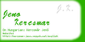 jeno kercsmar business card