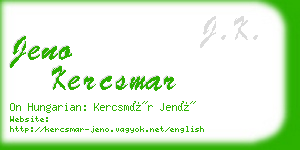 jeno kercsmar business card